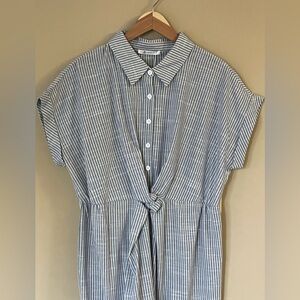 NWT Cupshe Blue and White Striped Midi Dress with Knot Detail